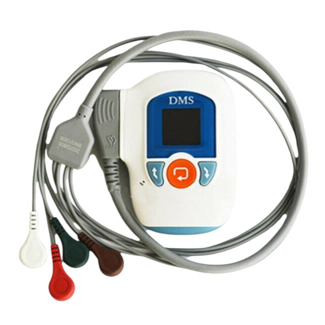 Grabadora Holter 4L de DMS para cardiología con pantalla LCD, análisis de respiración, posición y marcapasos, con 3, 6 o 12 derivaciones.