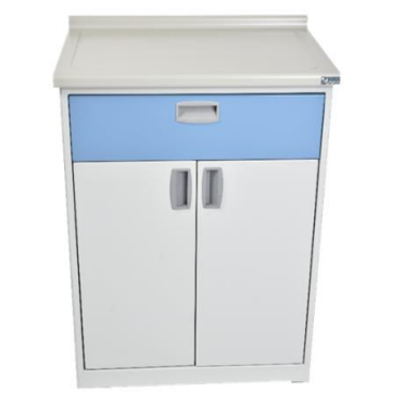 Gabinete estándar MSI Estandar Plus de Beracah Médica, en color gris con puertas y estantes internos visibles.