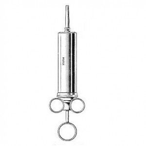 Jeringa para oído de 4 oz (118 ml) de acero alemán, marca Beracah Médica, con boquilla y cuerpo de acero inoxidable.