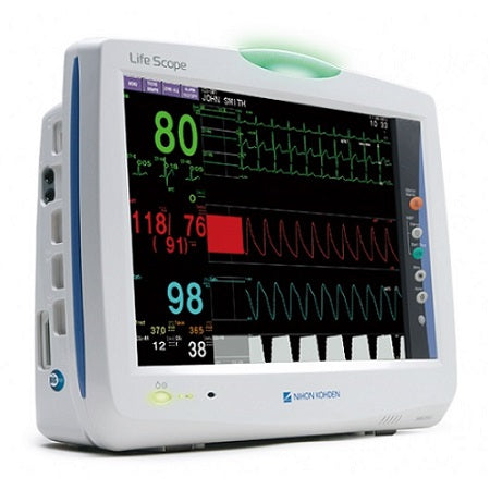 Monitor para paciente Beracah Médica de 12" para signos vitales, con 5 parámetros, muestra información en pantalla.