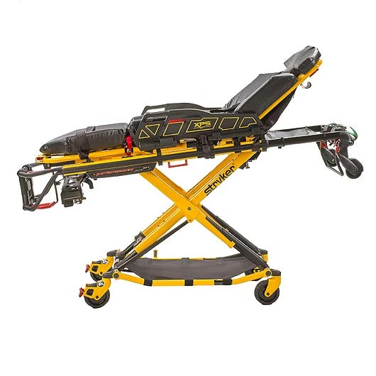 Camilla de tijera para ambulancia Beracah Medica Performance-PRO XT, estructura en X para transporte seguro de pacientes.