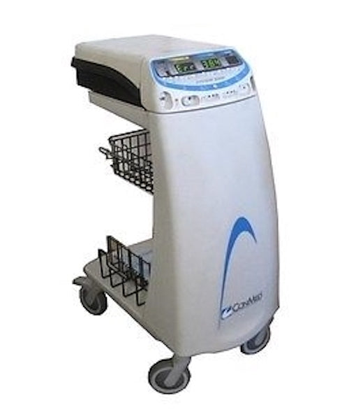 Equipo de electrocirugía de 300 W System 5000 de Beracah Médica con carrito, incluye unidad de electrocirugía y accesorios.