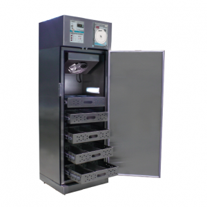 Congelador vertical de 10 pies Beracah Medica en acero inoxidable, con puerta sólida y temperatura de -20°C.