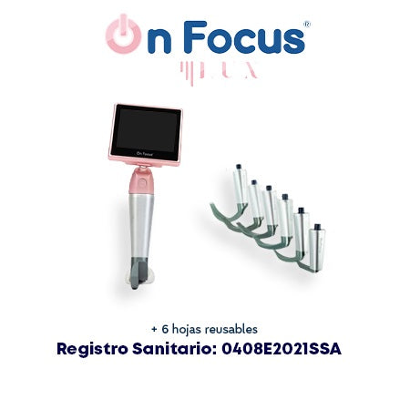Videolaringoscopio portátil Beracah Medica Lux Golden Rose con 6 hojas reusables y maletín para uso médico.
