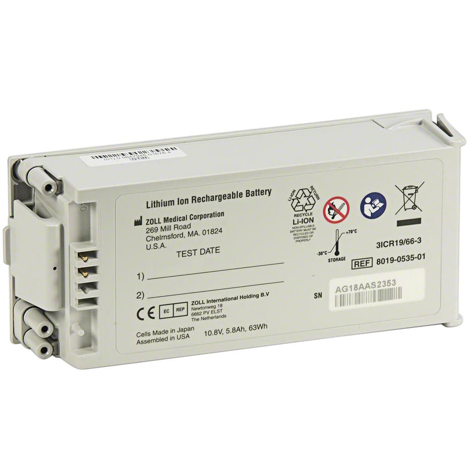 Batería de ion de litio recargable SurePower para desfibrilador Serie R y AED Pro, de la marca Beracah Médica.