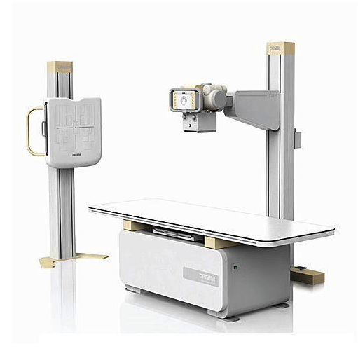 Equipo de rayos X fijo analógico Beracah Médica con columna piso-techo, Bucky y generador tipo capacitor de 500mA y 125kVp