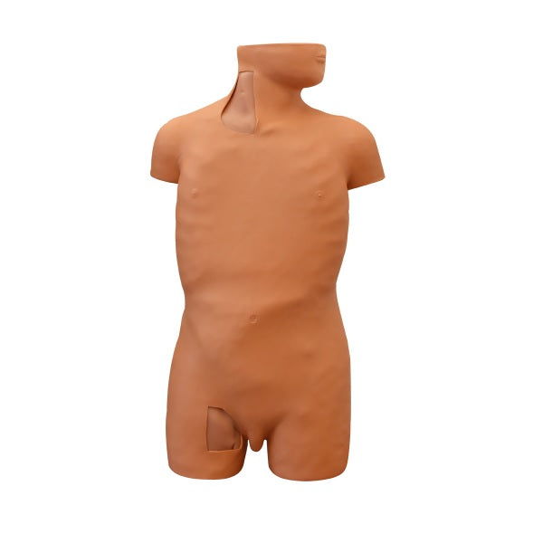 Simulador de inyección intramuscular y cateterización venosa central de Beracah Medica para entrenamiento médico.