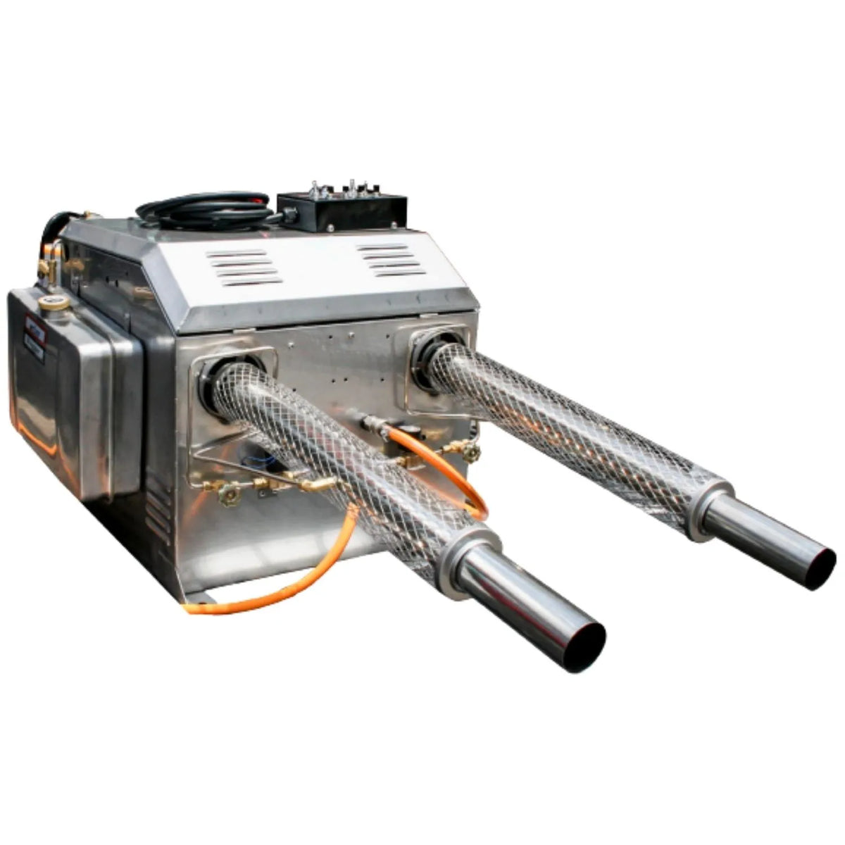 Termonebulizador de doble cañón Beracah Medica SSF-4000, equipo médico para nebulización con doble salida, en color blanco