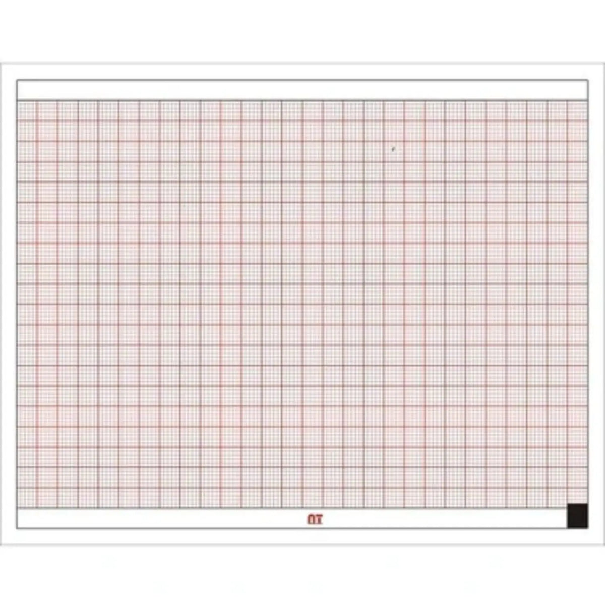 Papel para ECG rojo de 11 x 14 cm en Z, paquete con 100 hojas, marca Beracah Medica, usado para registros médicos.