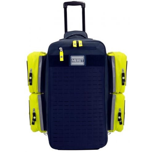 Mochila de transporte MSI Beracah Medica XEL-PRO con compartimentos y correas ajustables, diseñada para uso médico.