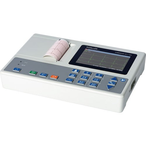 Electrocardiografo de 3 canales Beracah Medica modelo AT-1 G2 con pantalla LCD a color de 5 pulgadas.