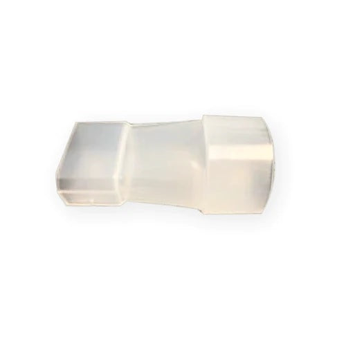 Adaptador Flowtube para filtro de caja, accesorios de Beracah Medica para sistemas de gases hospitalarios, muestra el adaptador en la imagen