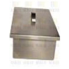 Charola larga con tapa para instrumental de 51x30.5x10 cm, capacidad de 15.5 litros, marca Beracah Médica, resistente y segura.
