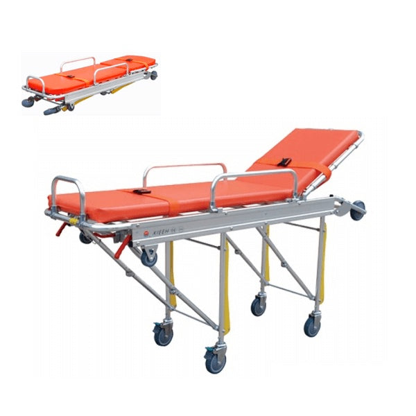 Camilla de golpe para ambulancia automática C50 color naranja