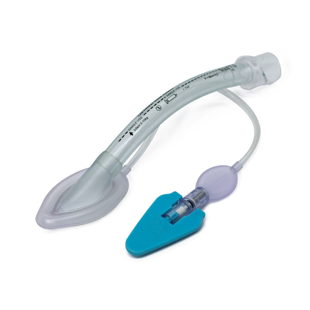Mascarilla laríngea desechable No.1.5 de PVC Beracah Medica, muestra la mascarilla con forma ergonómica en material PVC.