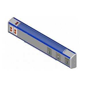 Consola 4 v delta de 90 cms básica 3 tomas (oxigeno/aire/vacio) tipo puritan y 2 contactos grado medico sin iluminacion