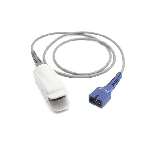 Sensor reusable para SpO2 de adulto de la marca Beracah Medica, con cable y diseño para oximetros.