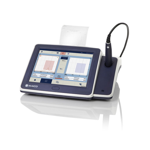 Timpanómetro portátil Touch Tymp Mod. MI-24 de Beracah Medica, con software para medición de impedancias auditivas.