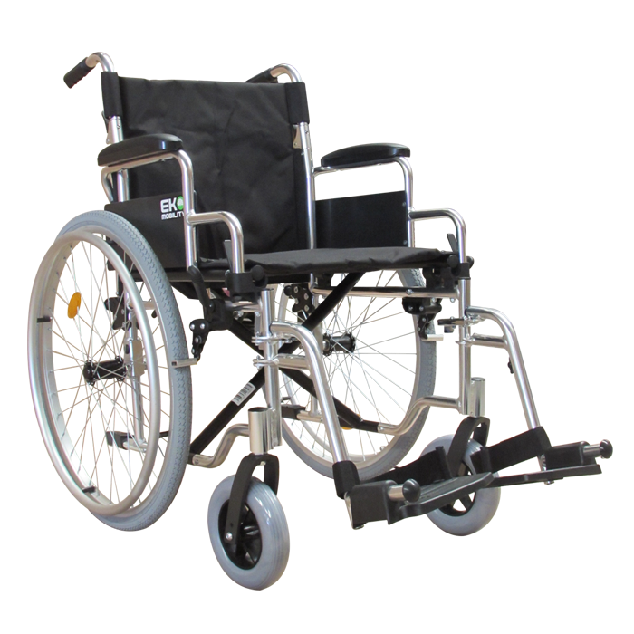 Silla de ruedas estándar de 18 pulgadas de aluminio ultraligero de la marca Beracah Medica, con estructura resistente y ruedas.