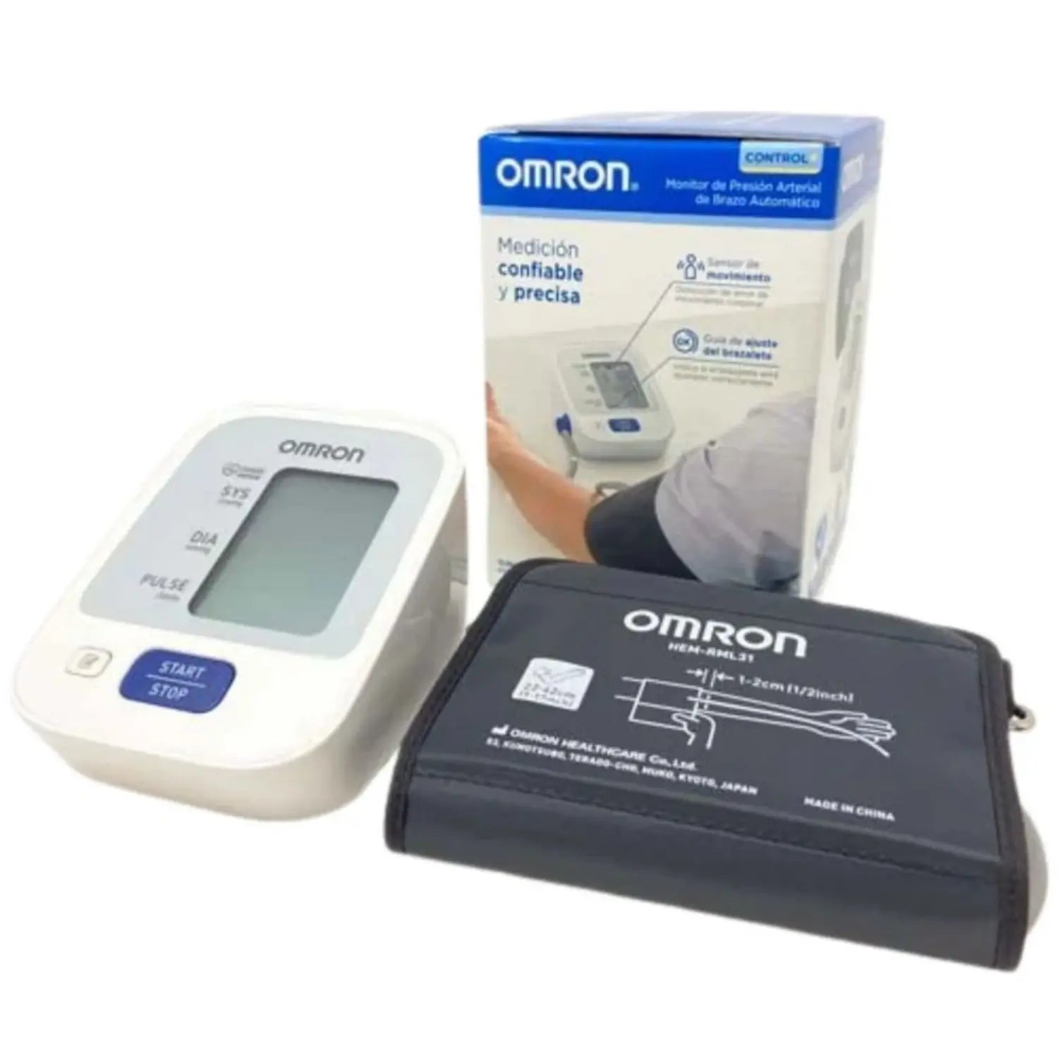 Monitor de presión arterial digital automático Beracah Medica con brazalete, pantalla, y capacidad para 30 memorias y compatibilidad con APP.