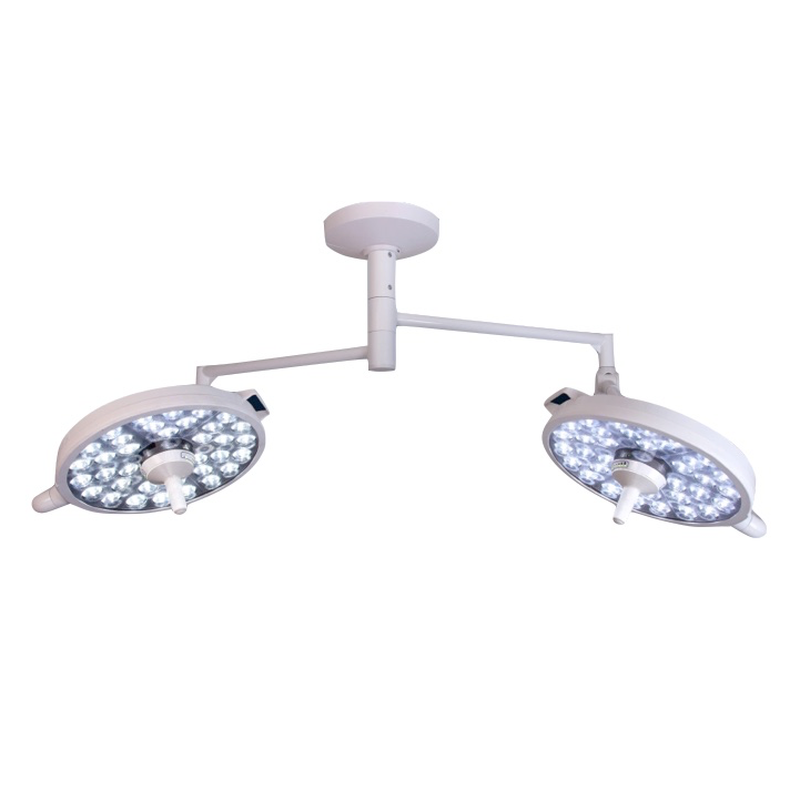 Lámpara quirófano doble LED Beracah Medica Línea MI 100 con iluminación de 100,000 Lux para cirugías precisas.