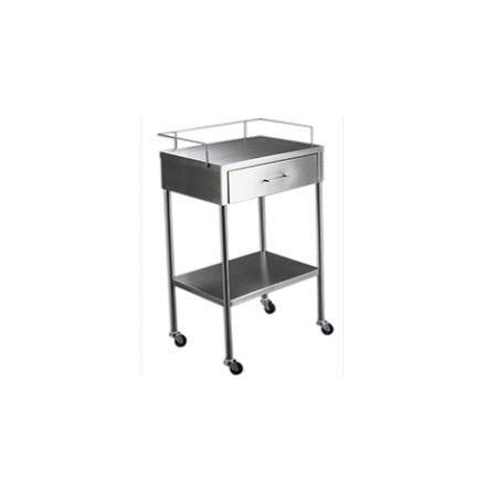 Mesa pasteur MSI de Beracah Medica en acero inoxidable, con cajón, dimensiones 60x40x100 cm, superficie lisa y resistente