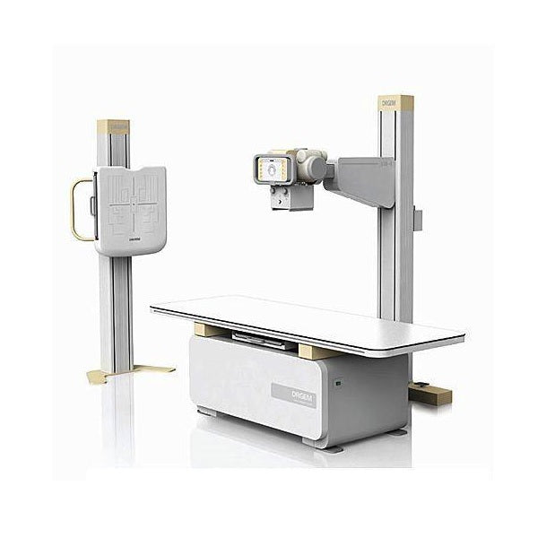 Equipo de rayos X fijo analógico Beracah Médica de 400mA, 125kVp, con columna piso-techo, Bucky y generador capacitor.