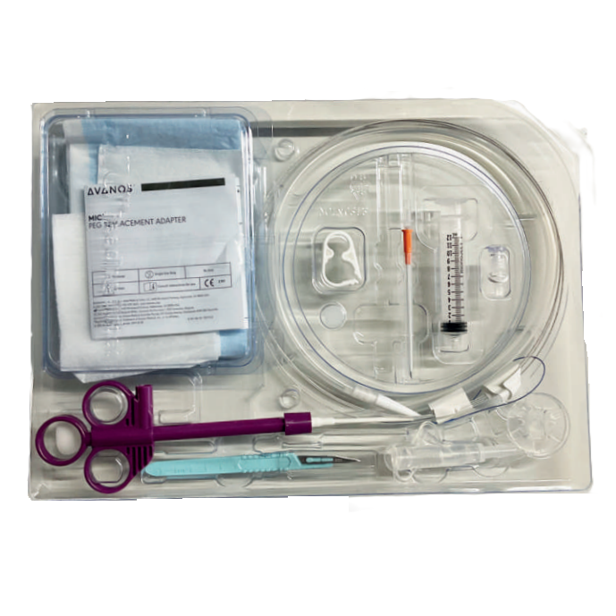 Kit de sonda de alimentación PEG PULL de 14FR para gastrostomía, marca Beracah Medica, con accesorios médicos.
