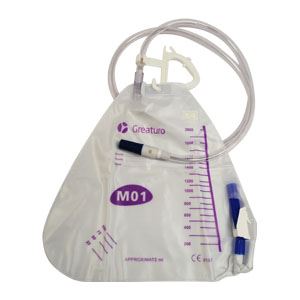 Bolsa recolectora de orina para cama de 2000ml caja c/40pzs