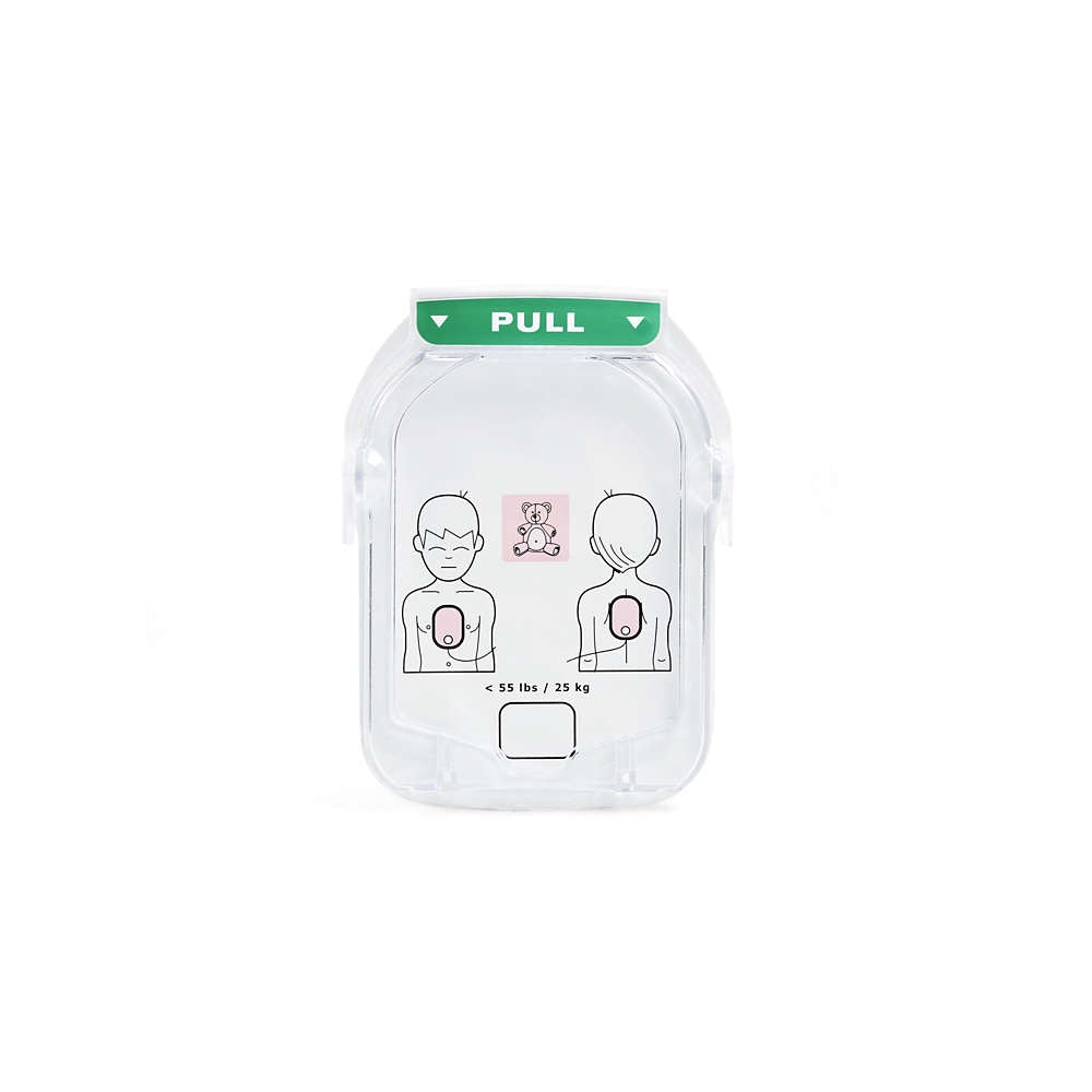 Parche para desfibrilador HearthStar HS1 SMART pediátrico, accesorio para desfibriladores, marca Beracah Medica, en color y tamaño.