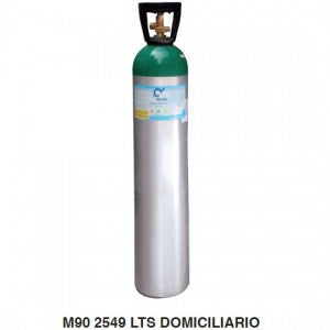 Equipo de oxígeno completo MSI Beracah Medica con capacidad de 2549 litros, tipo M90, mostrado en la imagen.