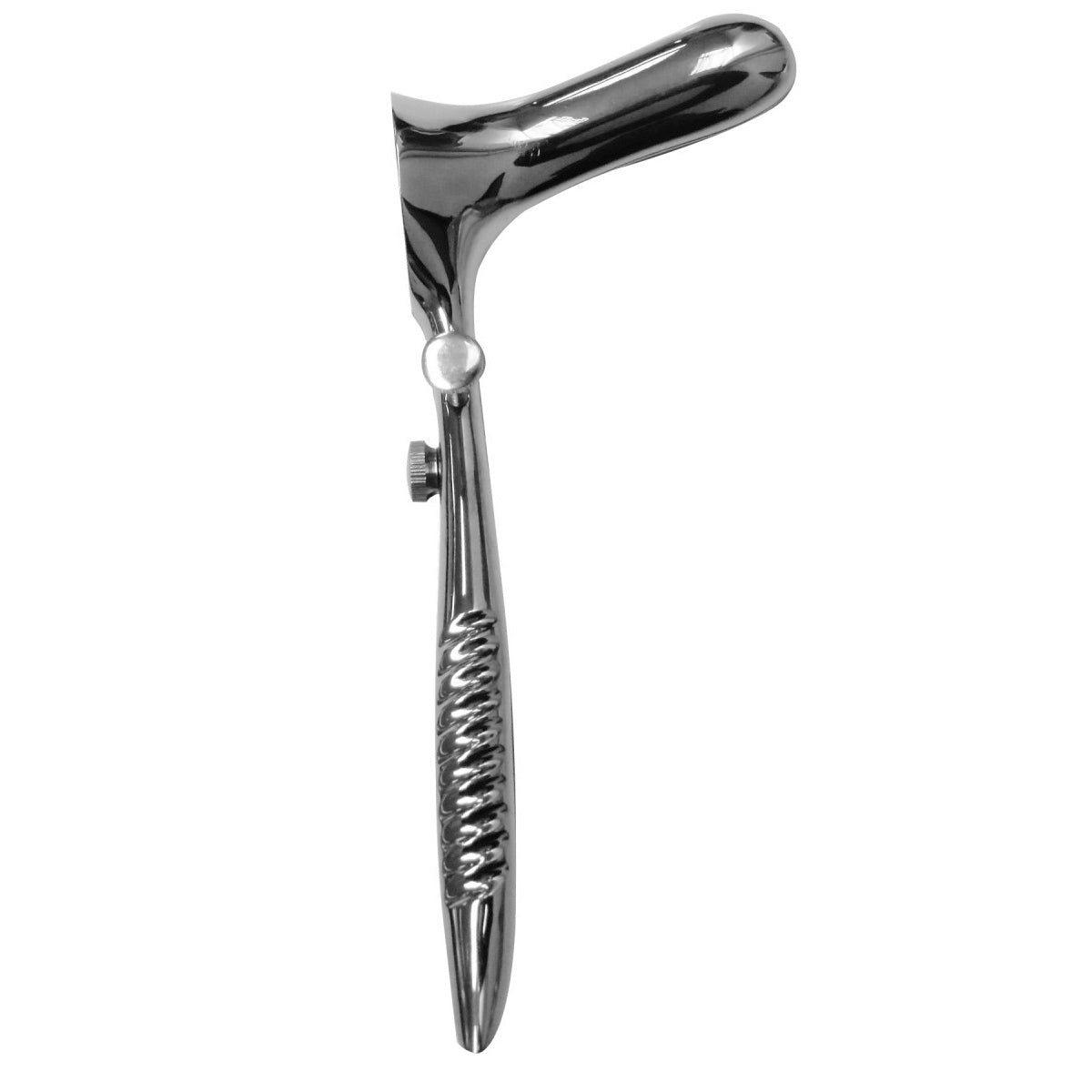 Anoscopio Pratt de acero inoxidable de 18x9 cm, marca Beracah Medica, con acabado premium de acero alemán, en uso clínico.