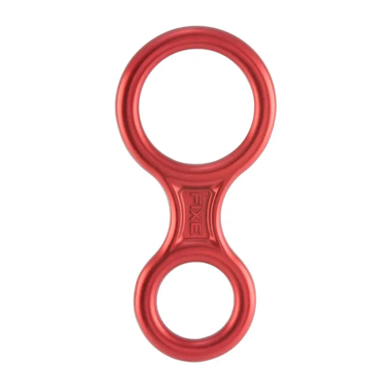 Descensor clásico tipo ocho de Beracah Médica para rescate, con cuerda y accesorios en color metálico y negro.