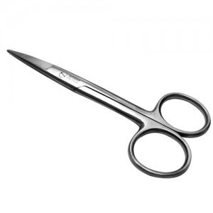 Tijera quirúrgica aguda roma recta de 14 cm de acero alemán premium, ideal para procedimientos médicos precisos.