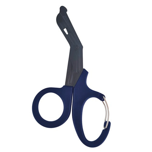 Tijeras de uso rudo de 15 cm en color azul de la marca Beracah Médica, con hojas fuertes y duraderas para trabajos pesados.