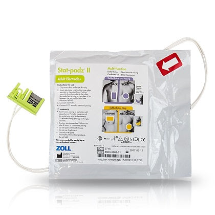 Parche electrodo para desfibrilador STAT-PADZ II Adulto de Beracah Médica, 12 unidades, accesorio para desfibriladores.