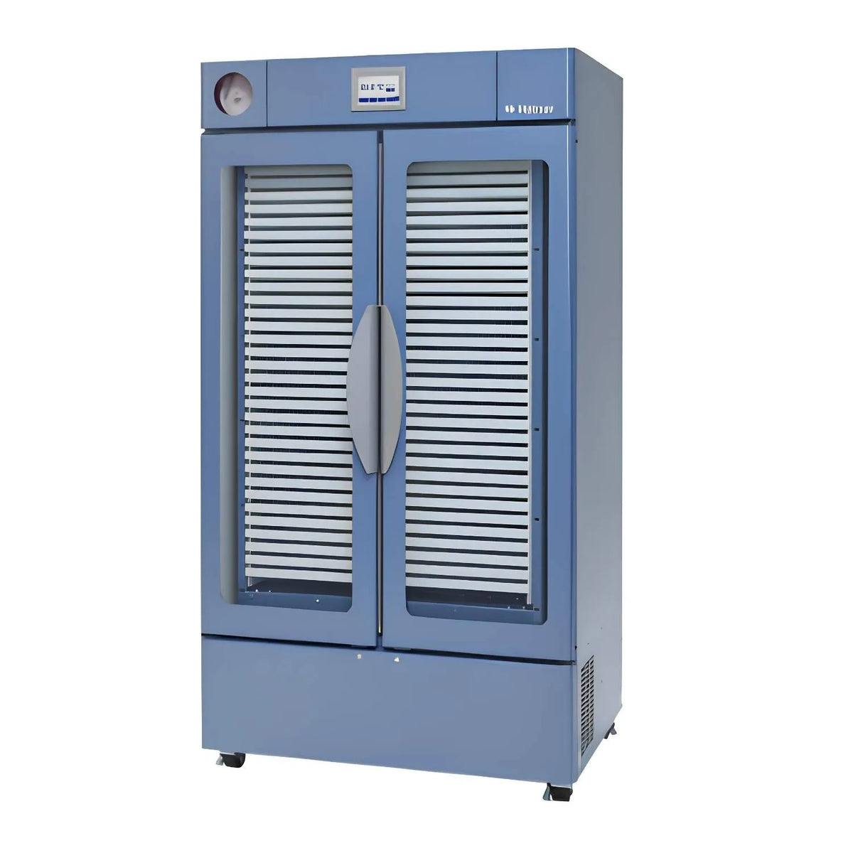 Incubadora de plaquetas PC4200-Pro para 384 bolsas, incubadoras de laboratorio de la marca Beracah Medica, con pantalla digital y controles.