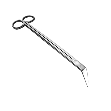 Tijeras Potts de 19 cm con ángulo de 60º en acero alemán premium, para uso profesional en corte preciso.