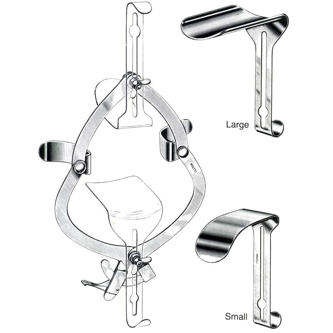 Separador de O'Sullivan O'Connor abdominal con tres hojas intercambiables, marca Beracah Medica, en color blanco.