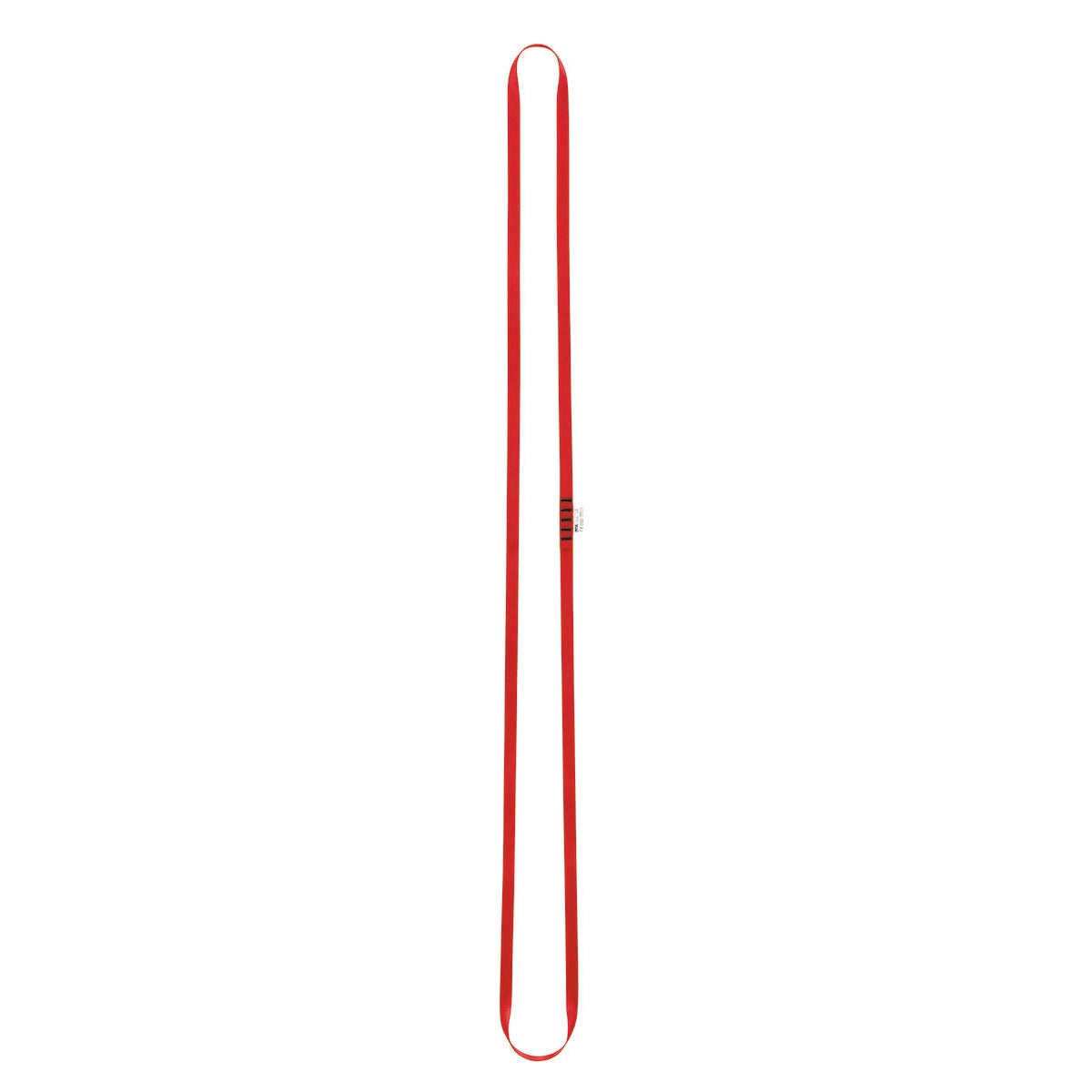 Cuerda de rescate roja ANNEAUA de 150 cm para descensores y poleas, marca Beracah Medica, en uso o en almacenamiento.