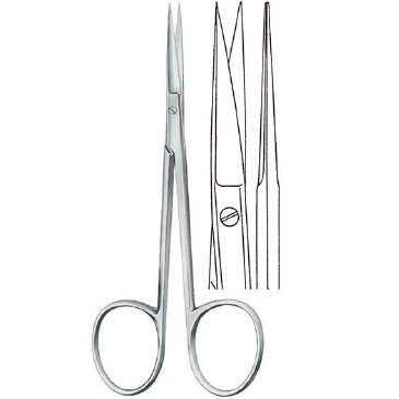 Tijeras rectas IRIS de 12 cm de la marca Beracah Médica, herramienta médica de precisión para cortes delicados.