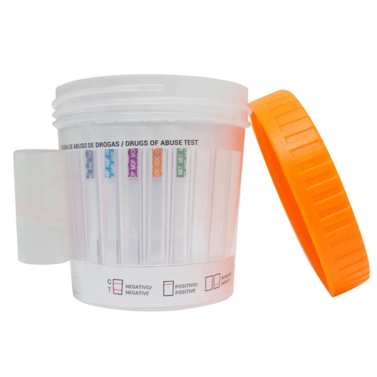 Frasco simple de 6 parámetros antidoping para drogas, marca Beracah Medica, con caja de 25 piezas, en imagen.