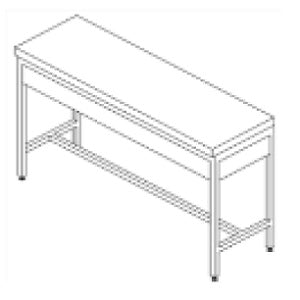 Mesa alta de 90 cm de la marca MSI Beracah Médica con superficie esmaltada y cubierta de laminado de plástico.