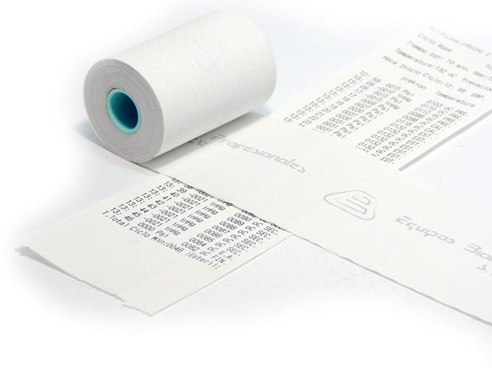 Rollo térmico para impresora de caja, paquete con 25 rollos, insumos médicos de la marca Beracah Médica.