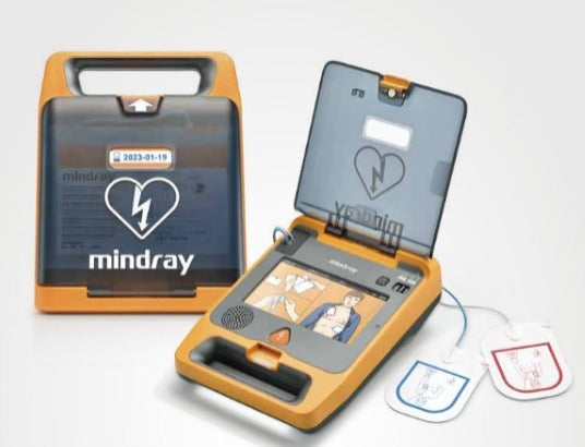 Desfibrilador externo automático BeneHeart C2 de Beracah Medica, dispositivo AED semi y totalmente automático en color blanco
