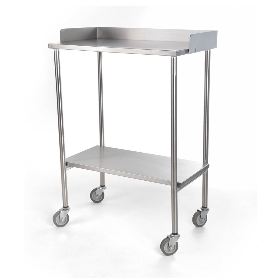 Mesa Pasteur MSI de acero inoxidable sin cajón, tubular y resistente, ideal para entornos médicos y de laboratorio.