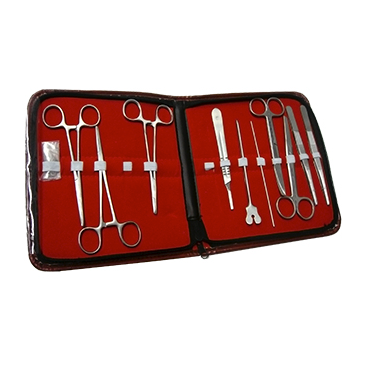 Estuche de disección económico de 11 piezas de Beracah Medica con herramientas para estudios anatómicos.