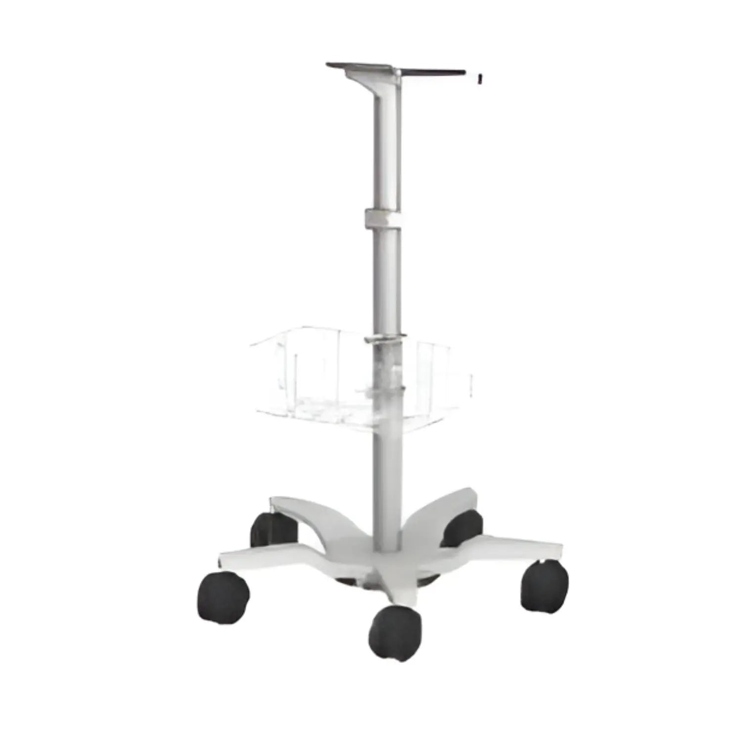 Soporte rodable para monitores de paciente Intellivue de la marca Beracah Medica, con ruedas y estructura metálica.