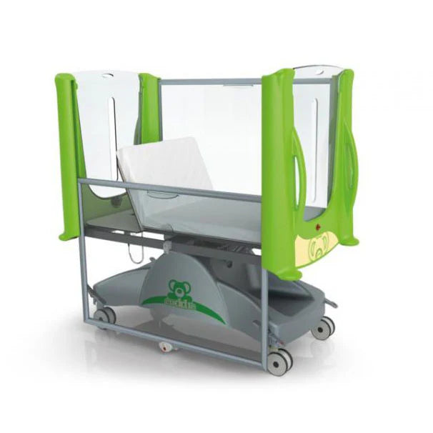 Cama cuna pediatrica electrica de altura ajustable radiotransparente con colchon