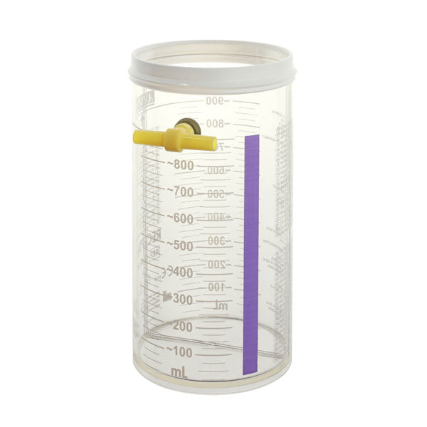 Recipiente de policarbonato RECEPTAL de 1000ml para aspiradores, accesorio de la marca Beracah Medica, en color transparente.